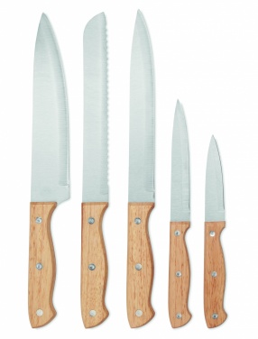 Logo trade advertising products image of: 5 piece knife set in base
