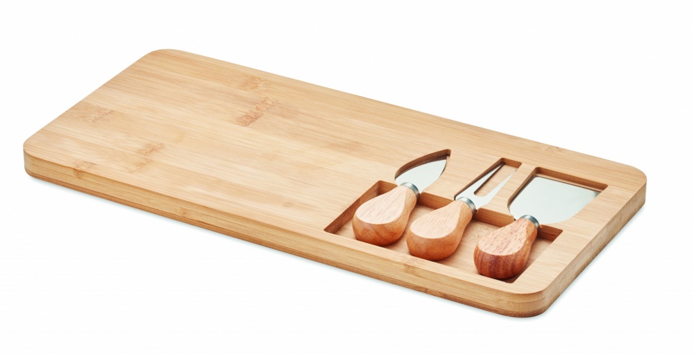 Logotrade promotional giveaway picture of: Bamboo Cheese board set Leipzig