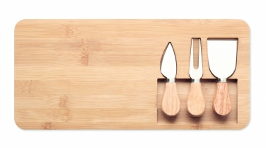 Logo trade corporate gift photo of: Bamboo Cheese board set Leipzig