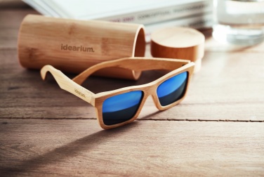 Logo trade corporate gifts picture of: Sunglasses and case in bamboo KEILA