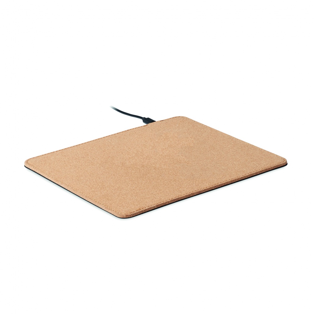 Logo trade promotional merchandise photo of: Cork mouse mat charger 15W