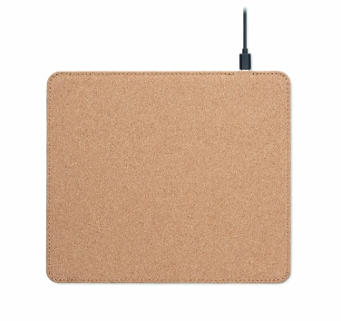 Logotrade promotional item picture of: Cork mouse mat charger 15W