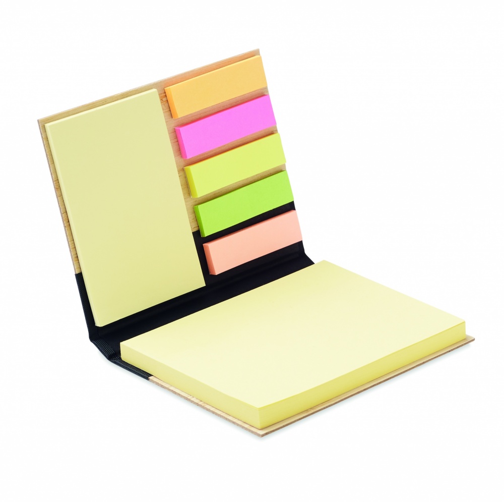 Logo trade promotional products image of: Bamboo sticky note memo pad