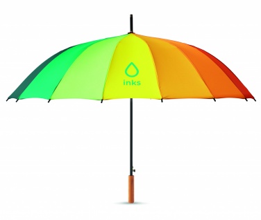 Logo trade promotional item photo of: 27 inch rainbow umbrella