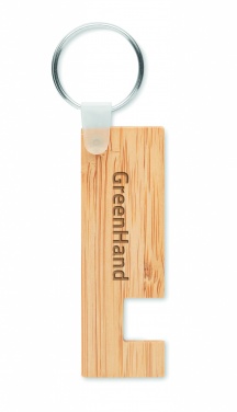 Logotrade advertising product image of: Bamboo stand and key ring Savonlinna