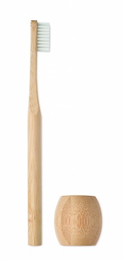 Logo trade promotional items picture of: Bamboo tooth brush with stand