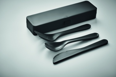 Logo trade business gift photo of: Cutlery set recycled PP