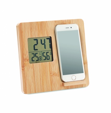 Logo trade promotional gift photo of: Bamboo weather station 10W