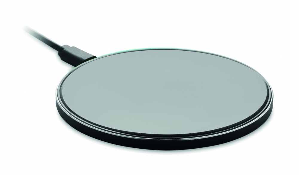 Logo trade promotional giveaways image of: Glass wireless 10W charger