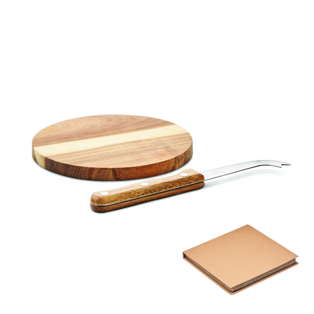Logo trade promotional giveaways picture of: Acacia cheese board set Dresden