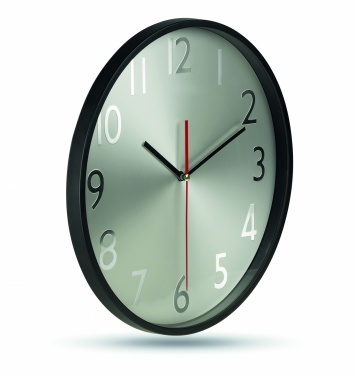 Logo trade advertising products image of: Wall clock w silver background