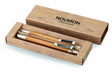 Logotrade promotional items photo of: Bamboo pen and pencil set