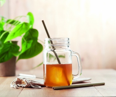 Logo trade advertising products image of: Bamboo Straw w/brush in pouch