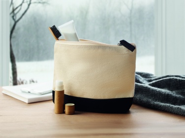 Logo trade advertising product photo of: Bicolour cotton cosmetic bag