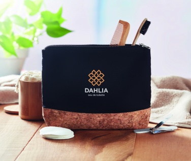 Logo trade promotional gift photo of: Cork & cotton cosmetic bag