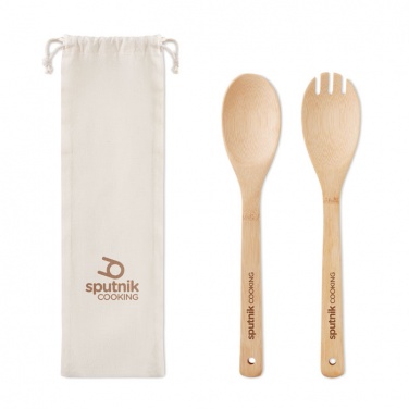 Logotrade promotional product image of: Set bamboo utensils salad