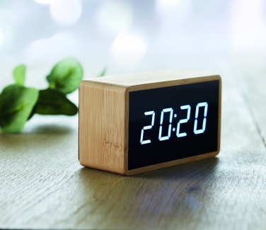 Logotrade promotional gifts photo of: LED alarm clock bamboo casing Düsseldorf