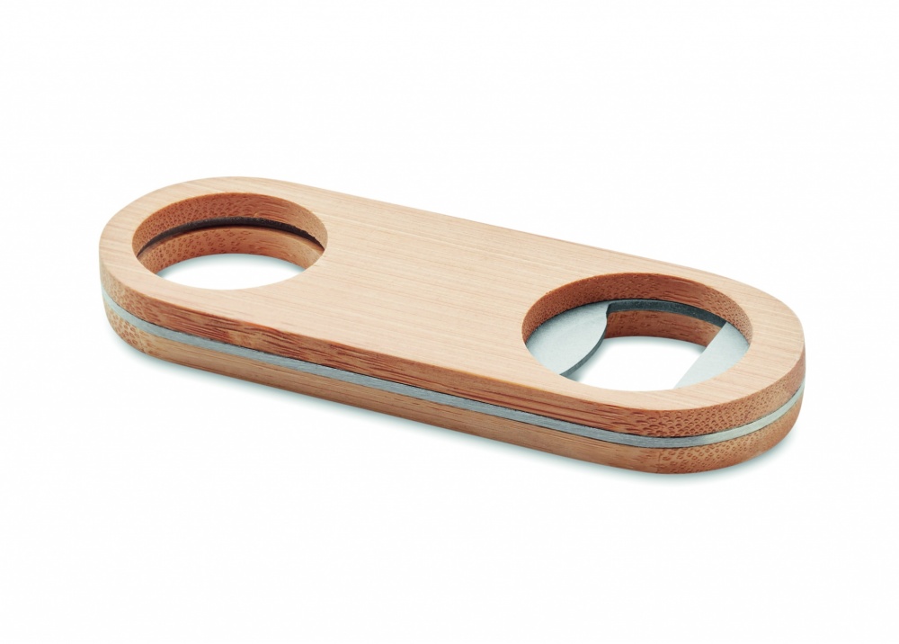 Logo trade promotional giveaways picture of: Oval Bamboo bottle opener VALBAMPER