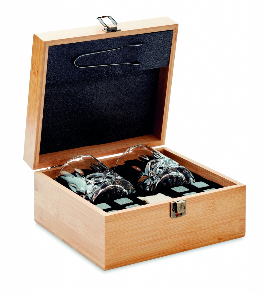 Logo trade promotional giveaway photo of: Whisky set in bamboo box