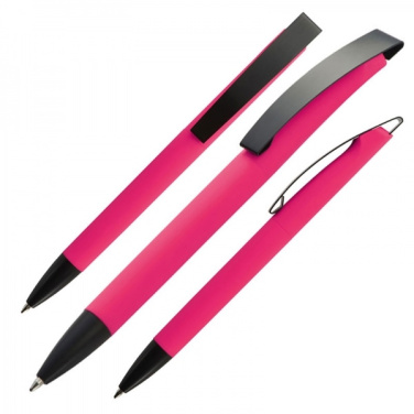Logo trade promotional gifts image of: Metal ballpen soft touch BRESCIA