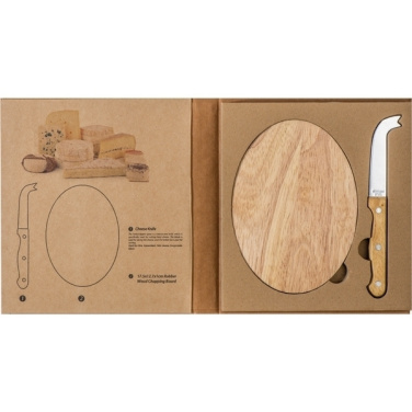 Logo trade promotional merchandise photo of: Cheese chopping board with knife GOUDA