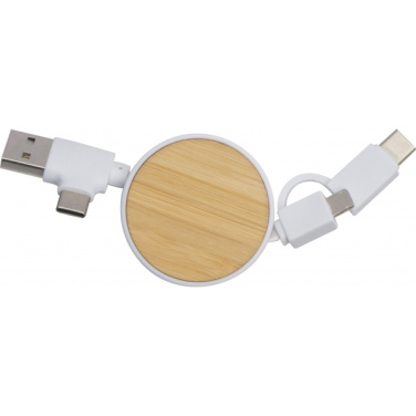 Logotrade promotional products photo of: Bamboo charging cable GRONINGEN