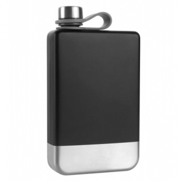 Logotrade promotional product picture of: Hip flask HALTI Schwarzwolf