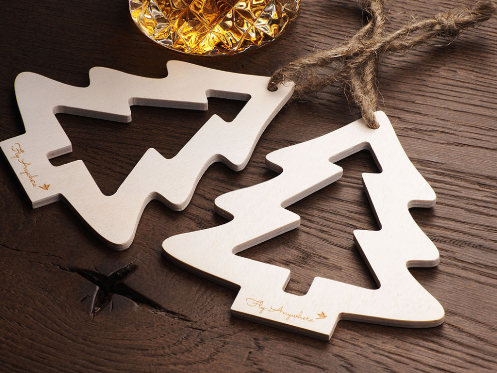Logo trade business gifts image of: Wooden Christmas Decoration 1855121