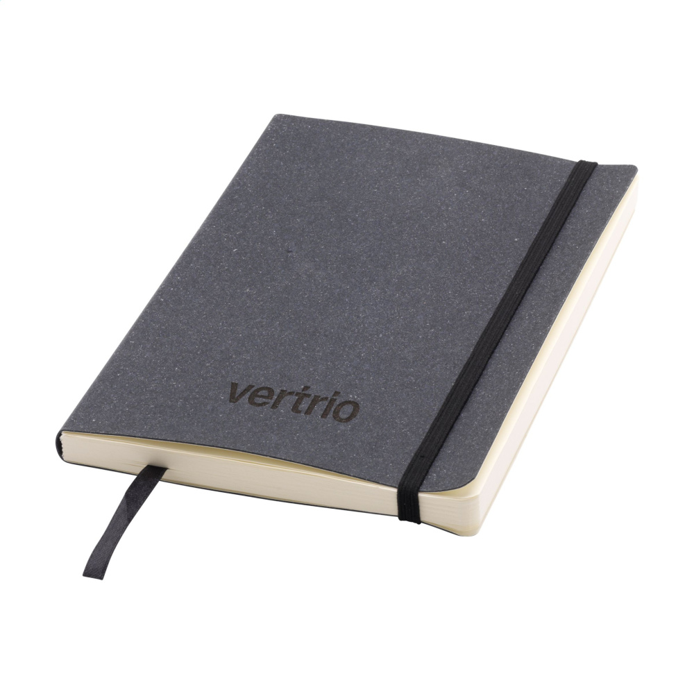 Logotrade promotional item image of: Monti Recycled Leather - Paper Notebook A5