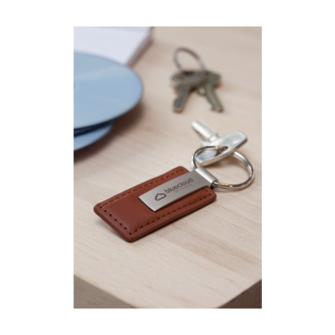 Logo trade business gift photo of: LeatherKey keyring