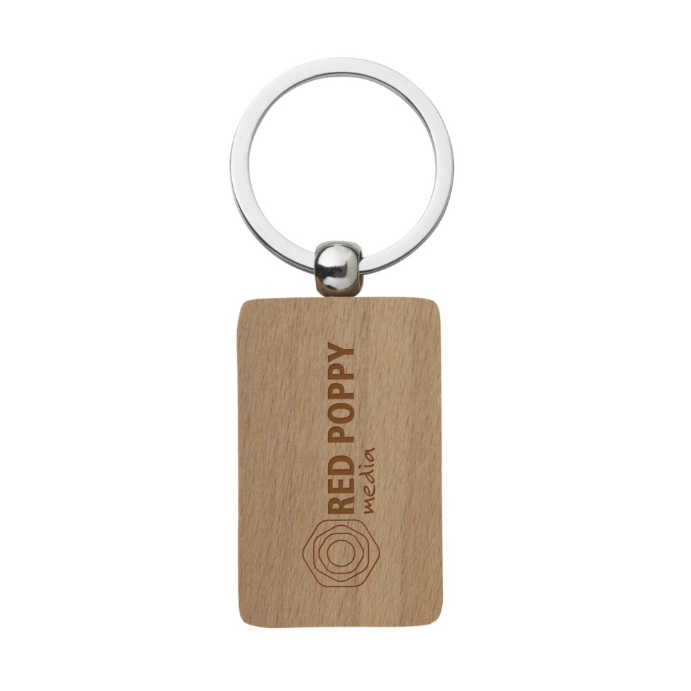 Logotrade promotional merchandise picture of: WoodKey Rectangle keychain