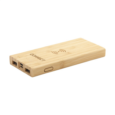 Logo trade advertising products picture of: Bamboo 8000 Wireless Powerbank wireless charger