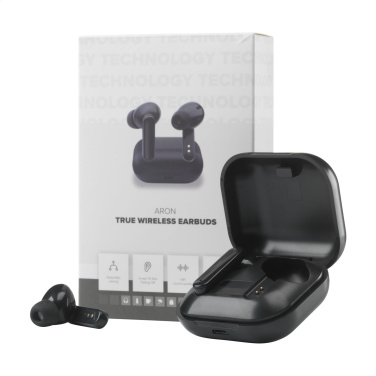 Logotrade advertising product picture of: Aron TWS Wireless Earbuds in Charging Case