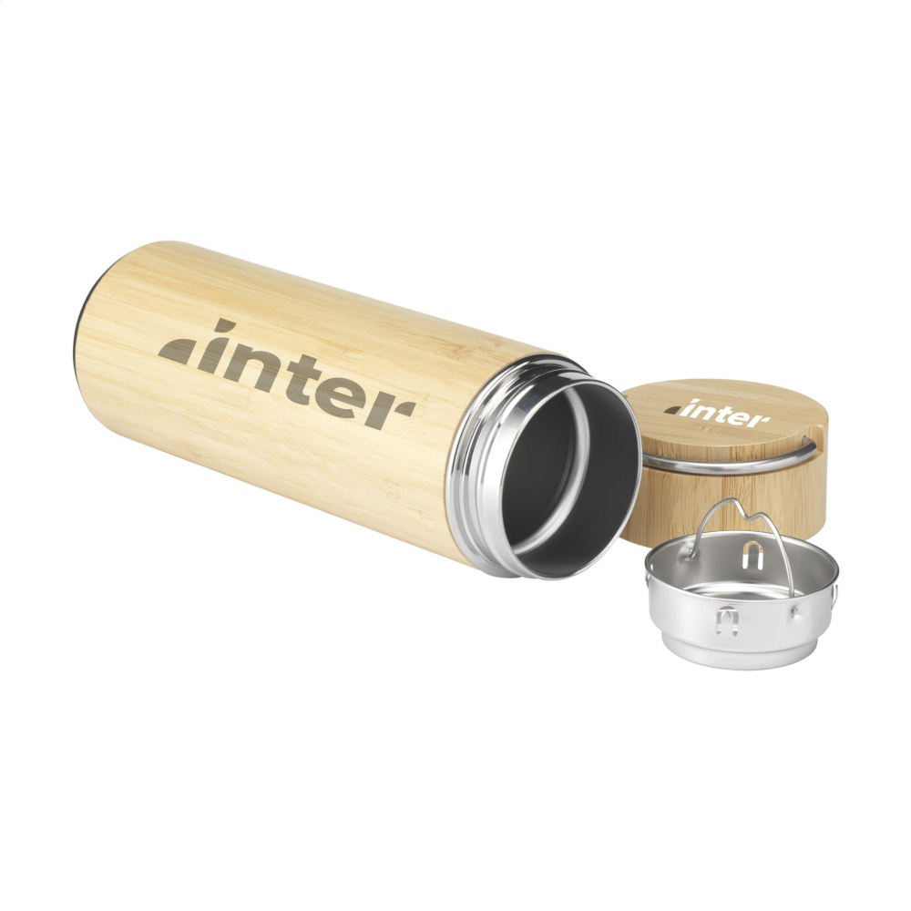 Logotrade advertising products photo of: Nikko 330 ml bamboo thermo bottle/thermo cup