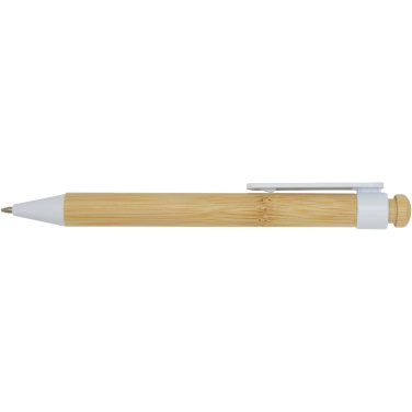 Logotrade advertising products photo of: Rattan bamboo and recycled plastic ballpoint pen (black ink)