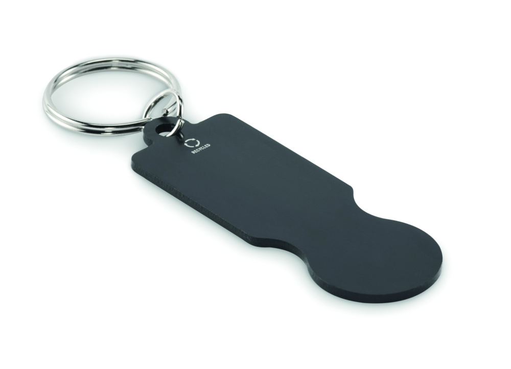 Logo trade promotional items image of: Key ring with trolley token