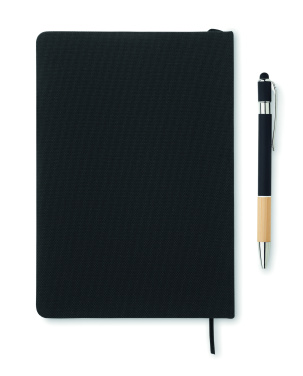 Logo trade promotional gifts image of: A5 RPET notebook with pen