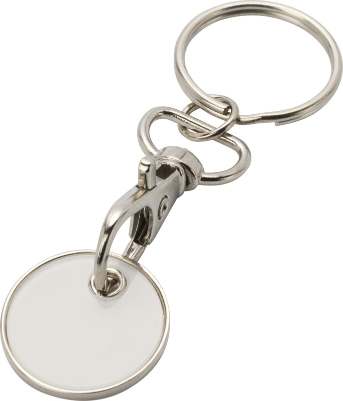 Logo trade promotional giveaways picture of: Rory keyring with trolley coin