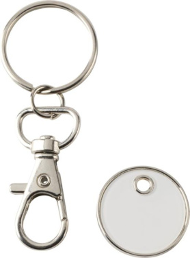 Logo trade promotional products image of: Rory keyring with trolley coin