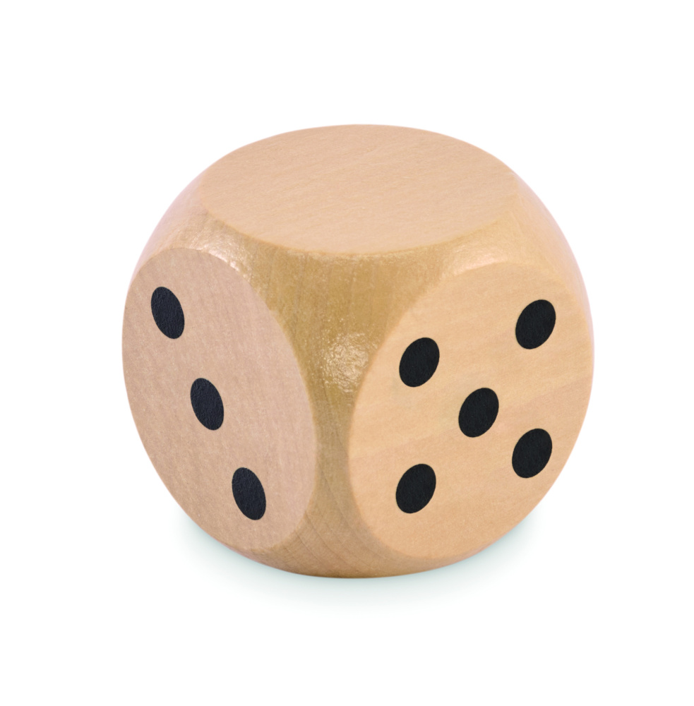Logo trade promotional items image of: Schima wooden dice 5cm dia