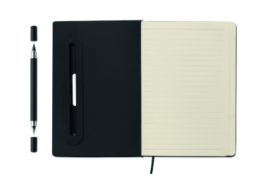 Logo trade advertising products image of: A5 notebook with phone holder