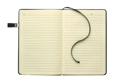 Logo trade promotional items picture of: A5 notebook w/ integrated USB