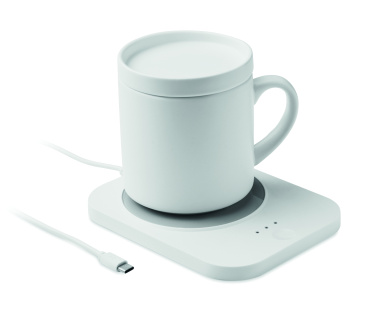 Logo trade promotional merchandise image of: Wireless charger mug warmer set