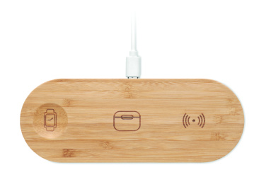 Logo trade promotional merchandise picture of: 3 in 1 15W wireless charger