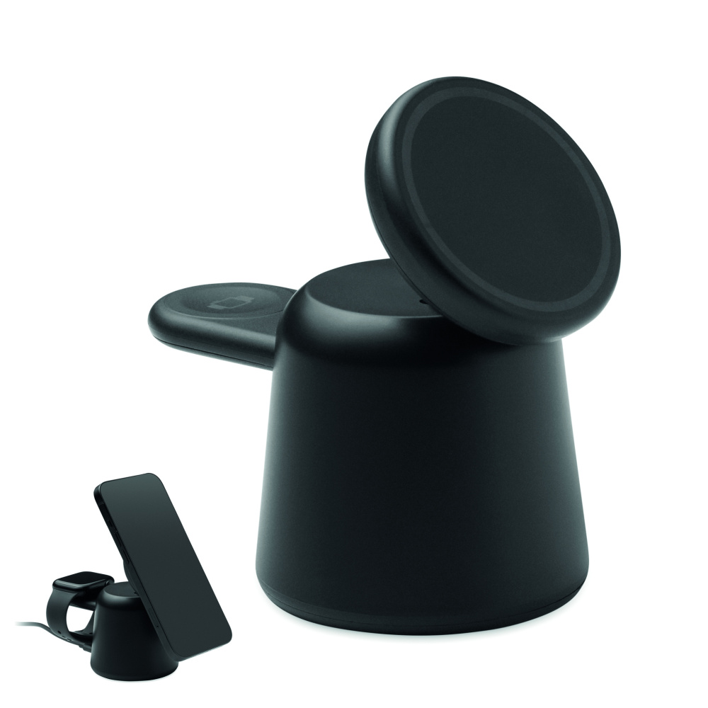 Logo trade corporate gift photo of: 3 in 1 wireless charger 15W