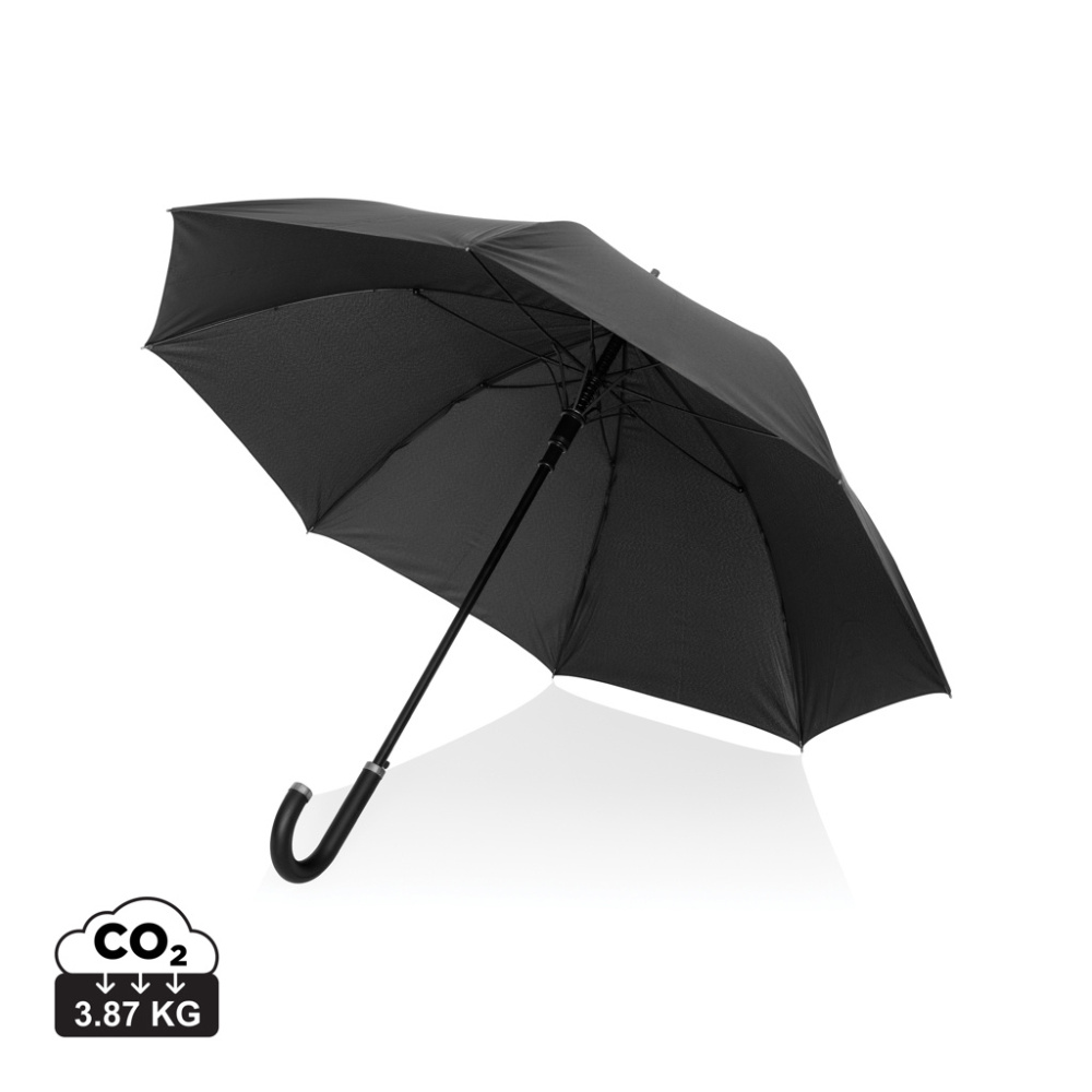 Logotrade promotional product image of: Swiss Peak Vero Aware™ RPET 25” umbrella w luxe handle