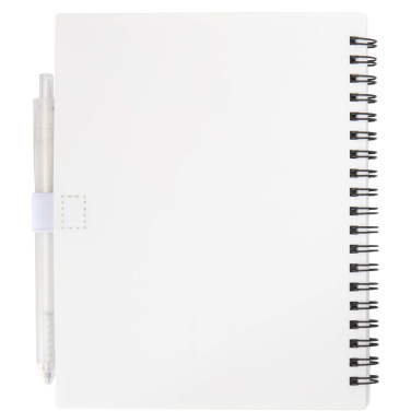 Logo trade promotional product photo of: Niove recycled plastic soft cover notebook and ballpoint pen set (blue ink)