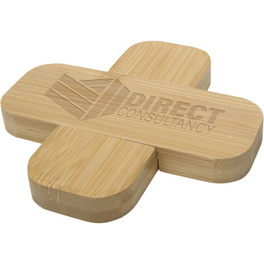 Logo trade promotional merchandise image of: Croc bamboo trivet - small