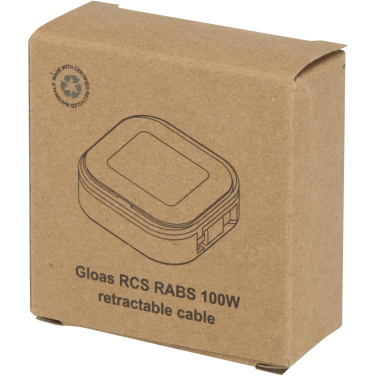Logotrade promotional product image of: Gloas 5-in-1 recycled retractable data sync and 100W fast charge cable with smartphone tool kit