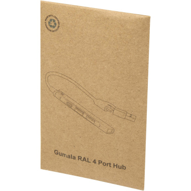 Logo trade corporate gifts picture of: Alkaid 4-port recycled aluminium USB-A and Type-C hub with dual input